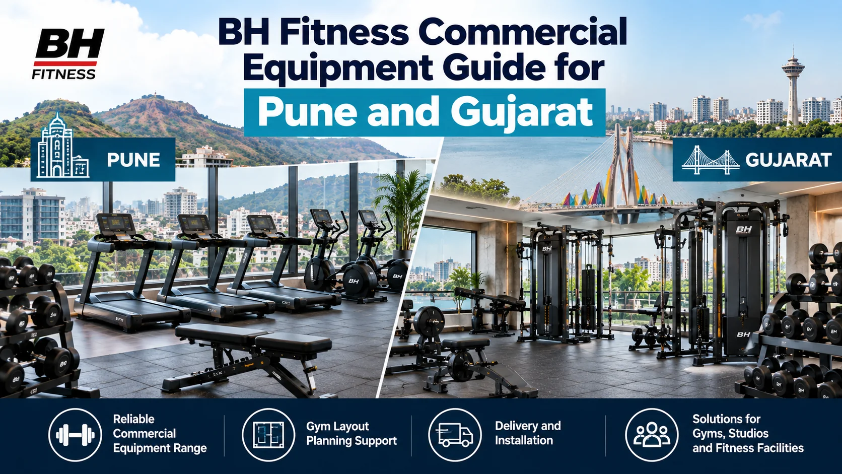 BH Fitness commercial equipment planning for Pune and Gujarat